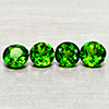 Natural Green Chrome Diopside 1.37 Ct. 4 Pcs Round Shape 4.5 Mm Gemstones