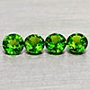 Natural Green Chrome Diopside 1.40 Ct. 4 Pcs Round Shape 4.5 to 2.4 Mm Gemstones