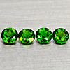 Natural Green Chrome Diopside 1.38 Ct. 4 Pcs Round Shape 4.6 to 2.5 Mm Gemstones