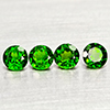 Natural Green Chrome Diopside 1.53 Ct. 4 Pcs Round Shape 4.5 Mm Gemstones