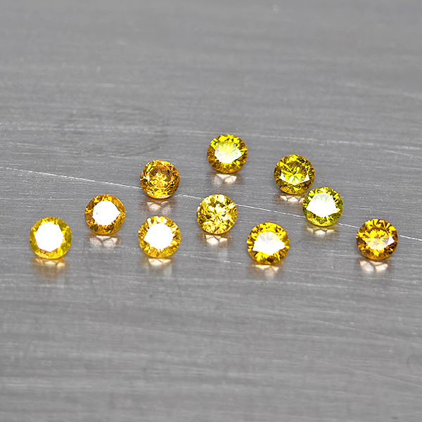 Natural Fancy Color Diamond 0.43 Ct. 10 Pcs. Round Diamond Cut 2.2 Mm. Natural Fancy Color Diamond 0.43 Ct. 10 Pcs. Round Diamond Cut 2.2 Mm.