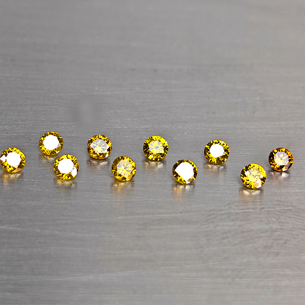 Natural Fancy Color Diamond 0.46 Ct. 11 Pcs. Round Diamond Cut 2.1 Mm. Natural Fancy Color Diamond 0.46 Ct. 11 Pcs. Round Diamond Cut 2.1 Mm.