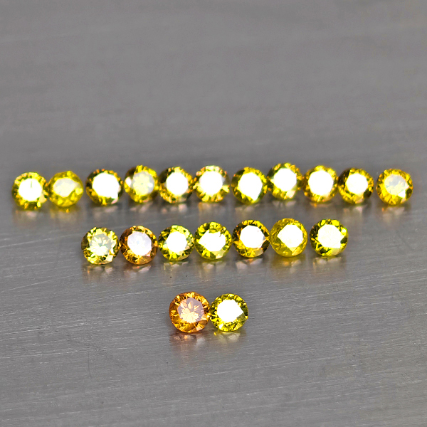 Natural Fancy Color Diamond 0.30 Ct. 20 Pcs. Round Diamond Cut 1.5 Mm. Natural Fancy Color Diamond 0.30 Ct. 20 Pcs. Round Diamond Cut 1.5 Mm.