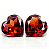 Natural Orangish Red Garnet 2.68 Ct. 2 Pcs Heart Shape 7 x 7 MM Gemstones