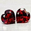 Natural Orangish Red Garnet 2.82 Ct. 2 Pcs Heart Shape 7 x 6.9 MM Gemstones