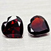 Natural Orangish Red Garnet 2.65 Ct. 2 Pcs Heart Shape 7.1 x 7.1 MM Gemstones