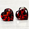 Natural Orangish Red Garnet 2.81 Ct. 2 Pcs Heart Shape 7.1 x 7.1 MM Gemstones