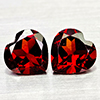 Natural Orangish Red Garnet 2.63 Ct. 2 Pcs Heart Shape 7 x 7 MM Gemstones