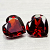 Natural Orangish Red Garnet 2.66 Ct. 2 Pcs Heart Shape 7.1 x 7 MM Gemstones