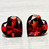 Natural Orangish Red Garnet 2.45 Ct. 2 Pcs Heart Shape 7 x 7 MM Gemstones