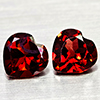 Natural Orangish Red Garnet 3.02 Ct. 2 Pcs Heart Shape 7.1 x 6.9 MM Gemstones