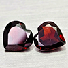 Natural Orangish Red Garnet 2.46 Ct. 2 Pcs Heart Shape 6.9 x 6.9 MM Gemstones