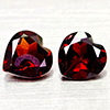 Natural Orangish Red Garnet 2.79 Ct. 2 Pcs Heart Shape 7.1 x 7.1 MM Gemstones