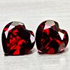 Natural Orangish Red Garnet 3.11 Ct. 2 Pcs Heart Shape 7.1 x 7 MM Gemstones