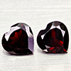 Natural Orangish Red Garnet 2.66 Ct. 2 Pcs Heart Shape 6.9 x 6.8 MM Gemstones