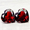 Natural Orangish Red Garnet 2.33 Ct. 2 Pcs Heart Shape 7 x 7 MM Gemstones