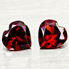 Natural Orangish Red Garnet 3.09 Ct. 2 Pcs Heart Shape 7.1 x 7.1 MM Gemstones