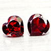 Natural Orangish Red Garnet 3.11 Ct. 2 Pcs Heart Shape 6.9 x 7 MM Gemstones