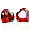 Natural Orangish Red Garnet 2.55 Ct. 2 Pcs Heart Shape 7 x 6.9 MM Gemstones