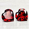 Natural Orangish Red Garnet 2.37 Ct. 2 Pcs Heart Shape 6.9 x 6.8 MM Gemstones