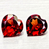 Natural Orangish Red Garnet 2.76 Ct. 2 Pcs Heart Shape 6.9 x 6.8 MM Gemstones