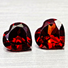 Natural Orangish Red Garnet 2.36 Ct. 2 Pcs Heart Shape 6.9 x 6.7 MM Gemstones