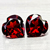 Natural Orangish Red Garnet 2.89 Ct. 2 Pcs Heart Shape 7 x 6.9 MM Gemstones