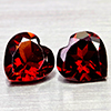 Natural Orangish Red Garnet 2.73 Ct. 2 Pcs Heart Shape 7.2 x 7.2  Mm Gemstones