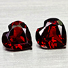 Natural Orangish Red Garnet 2.72 Ct. 2 Pcs Heart Shape 7.1 x 7.1  Mm Gemstones