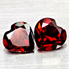 Natural Orangish Red Garnet 3.02 Ct. 2 Pcs Heart Shape 7.1 x 6.7  Mm Gemstones