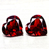 Natural Orangish Red Garnet 2.45 Ct. 2 Pcs Heart Shape 6.9 x 6.9  Mm Gemstones