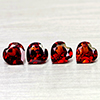 Natural Orangish Red Garnet 5.25 Ct. 4 Pcs Heart Shape Gemstones From Tanzania