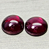 Natural Purplish Pink Rhodolite Garnet 2.46 Ct. 2 Pcs Round Cabochon Shape 6.2Mm