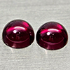 Natural Purplish Pink Rhodolite Garnet 1.65 Ct. 2 Pcs Round Cabochon Shape 5.1Mm