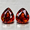 Natural Orangish Red Spessartine Garnet 1.79 Ct. 2 Pcs Pear Shape Gemstones