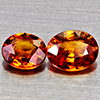 Natural Orangish Red Spessartine Garnet 1.33 Ct. 2 Pcs Oval Shape Gemstones