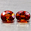 Natural Orangish Red Spessartine Garnet 1.51 Ct. 2 Pcs Oval Shape Gemstones