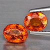 Natural Orangish Red Spessartine Garnet 2.55 Ct. 2Pcs Oval Shape 6.8 x 5.2 Mm Gemstones From Namibia Natural Orangish Red Spessartine Garnet 2.55 Ct. 2Pcs Oval Shape 6.8 x 5.2 Mm Gemstones From Namibia