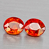 Natural Orangish Red Spessartine Garnet 2.86 Ct. 2Pcs Oval Shape 7.1 x 6.2 Mm Gemstones From Namibia Natural Orangish Red Spessartine Garnet 2.86 Ct. 2Pcs Oval Shape 7.1 x 6.2 Mm Gemstones From Namibia