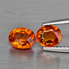 Natural Orangish Red Spessartine Garnet 2.30 Ct. 2Pcs Oval Shape 6.9 x 5.6 Mm Gemstones From Namibia Natural Orangish Red Spessartine Garnet 2.30 Ct. 2Pcs Oval Shape 6.9 x 5.6 Mm Gemstones From Namibia
