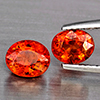 Natural Orangish Red Spessartine Garnet 2.57 Ct. 2Pcs Oval Shape 6.6 x 5.6 Mm Gemstones From Namibia Natural Orangish Red Spessartine Garnet 2.57 Ct. 2Pcs Oval Shape 6.6 x 5.6 Mm Gemstones From Namibia