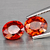Natural Orangish Red Spessartine Garnet 2.91 Ct. 2Pcs Oval Shape 6.9 x 6.1 Mm Gemstones From Namibia Natural Orangish Red Spessartine Garnet 2.91 Ct. 2Pcs Oval Shape 6.9 x 6.1 Mm Gemstones From Namibia