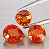Natural Orangish Red Spessartine Garnet 4.08 Ct. 3 Pcs Mixed Shape Gemstones From Namibia Natural Orangish Red Spessartine Garnet 4.08 Ct. 3 Pcs Mixed Shape Gemstones From Namibia