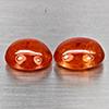 Natural Orangish Red Spessartine Garnet 16.41 Ct. 2 Pcs Oval Cabochon Shape Gemstones From Namibia Natural Orangish Red Spessartine Garnet 16.41 Ct. 2 Pcs Oval Cabochon Shape Gemstones From Namibia