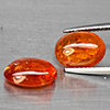 Natural Orangish Red Spessartine Garnet 8.91 Ct. 2 Pcs Oval Cabochon Shape Gemstones From Namibia Natural Orangish Red Spessartine Garnet 8.91 Ct. 2 Pcs Oval Cabochon Shape Gemstones From Namibia