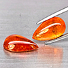 Natural Orangish Red Spessartine Garnet 14.29 Ct. 2 Pcs Pear Cabochon Shape Gemstones From Namibia Natural Orangish Red Spessartine Garnet 14.29 Ct. 2 Pcs Pear Cabochon Shape Gemstones From Namibia