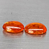 Natural Orangish Red Spessartine Garnet 9.25 Ct. 2 Pcs Oval Cabochon Shape Gemstones From Namibia Natural Orangish Red Spessartine Garnet 9.25 Ct. 2 Pcs Oval Cabochon Shape Gemstones From Namibia