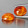 Natural Orangish Red Spessartine Garnet 8.12 Ct. 2 Pcs Oval Cabochon Shape Gemstones From Namibia Natural Orangish Red Spessartine Garnet 8.12 Ct. 2 Pcs Oval Cabochon Shape Gemstones From Namibia