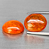 Natural Orangish Red Spessartine Garnet 14.39 Ct. 2 Pcs Oval Cabochon Shape Gemstones From Namibia Natural Orangish Red Spessartine Garnet 14.39 Ct. 2 Pcs Oval Cabochon Shape Gemstones From Namibia