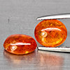 Natural Orangish Red Spessartine Garnet 6.57 Ct. 2 Pcs Oval Cabochon Shape Gemstones From Namibia Natural Orangish Red Spessartine Garnet 6.57 Ct. 2 Pcs Oval Cabochon Shape Gemstones From Namibia